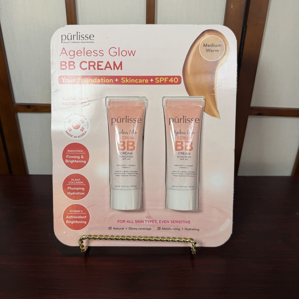 Purlisse Ageless Glow Serum BB Cream SPF 40 - Medium Warm 2 Pack 1.4 Fl Oz Each